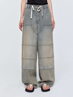 Street‑Style Faded Wash Carpenter Jeans