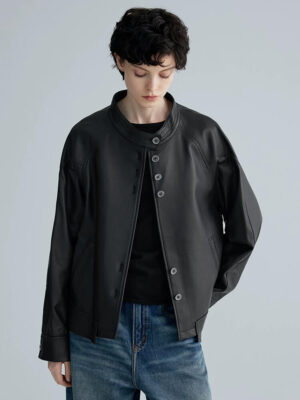 Hand‑Crafted Genuine Sheepskin Short Leather Jacket